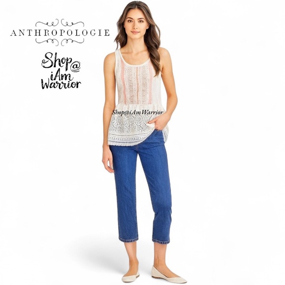 Anthropologie {One September} sleeveless lace peplum top *shop@iamwarrior - Picture 1 of 9